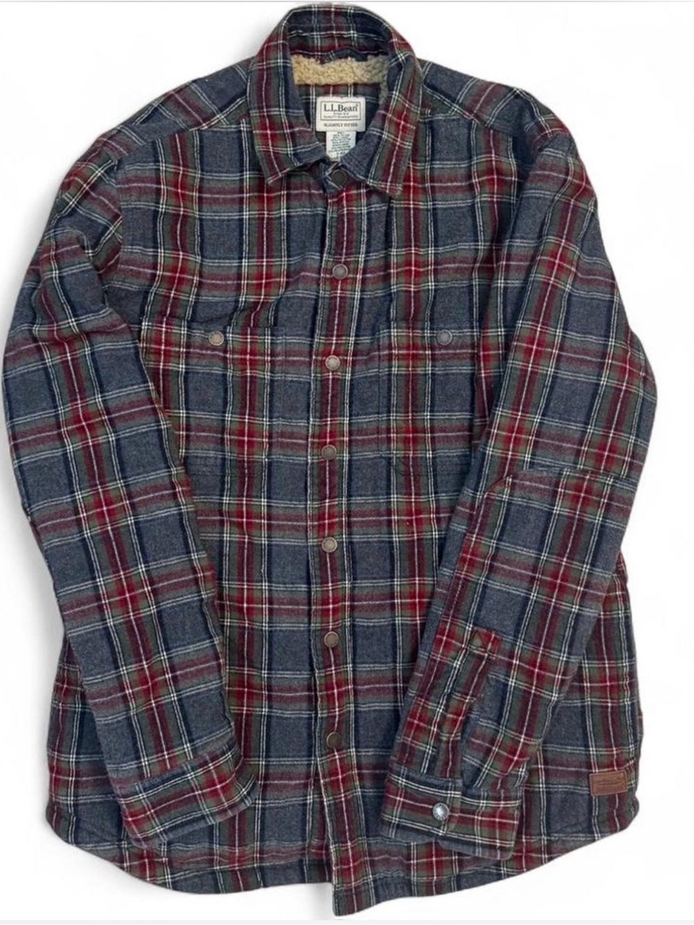 L.L. Bean Men’s Sherpa Lined Scotch Long-Sleeve Plaid Jacket Size:Small